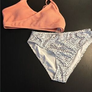 Peach Bikini Top and Polka Dot Bottoms Girls US14/16-160 NWOT